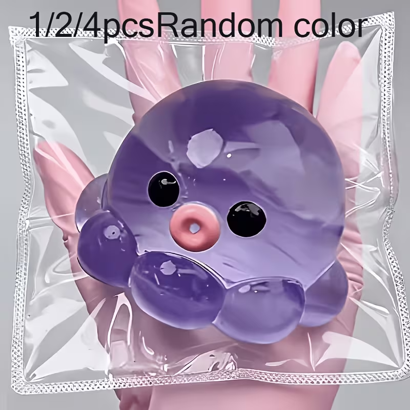 Self-Made Bubble-Making Octopus-Shaped Toy with Squeezing, Pressing And Inflating Functions. Slow Rebounding Bubble-Making Fun. an Interesting Gift for Parties, Birthdays, Halloween Or Christmas (Random Colors)
