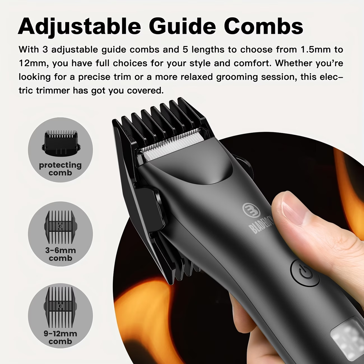 Ball Trimmer for Men - IPX7 Waterproof Body Hair Trimmer, Ceramic Blade, LCD Battery Display, Replaceable Blade Head, Electric Groin & Pubic Shaver