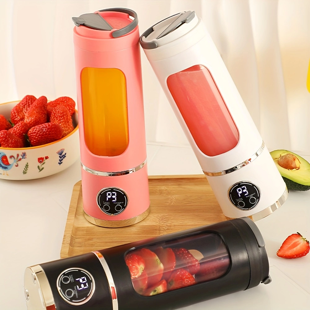Multifunctional electric juicer cup, digital display juicer, portable rechargeable mini juicer cup
