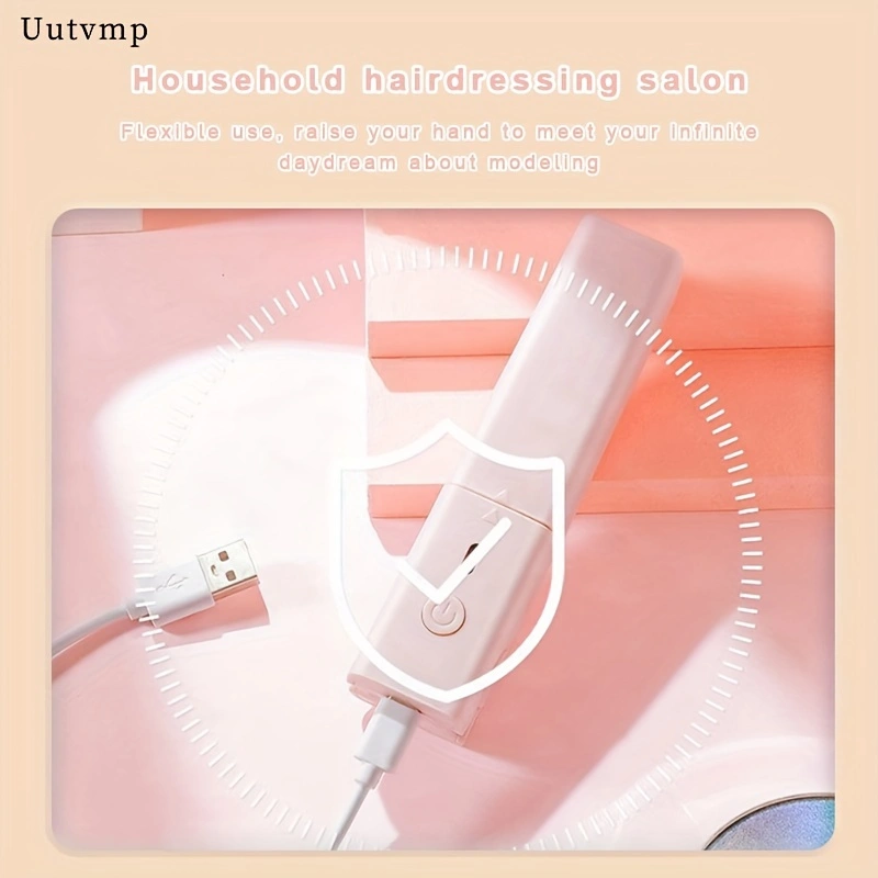 USB-powered mini hair straightener, 2-in-1 straightener and curling iron, portable fringe straightener for dorm rooms, small and exquisite.