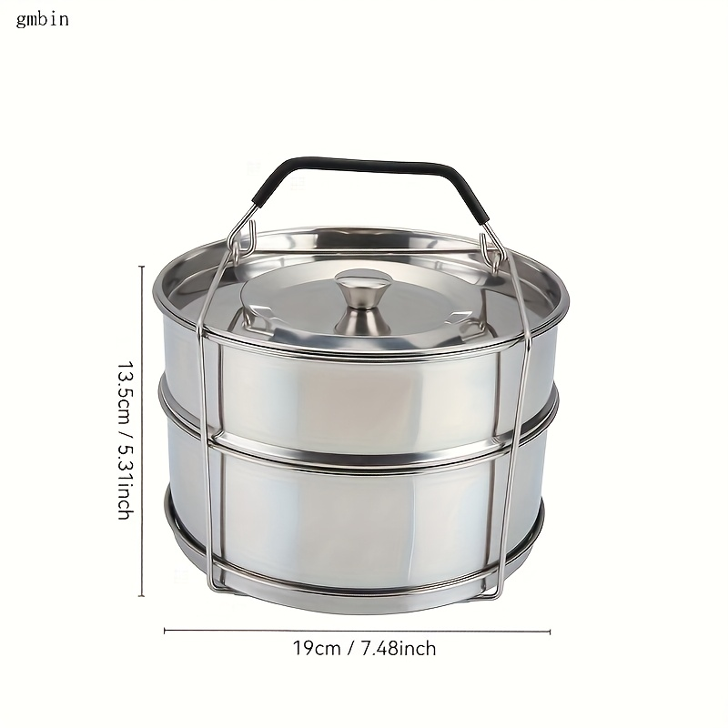 Double-layered 304 stainless steel lunch box, airtight, leak-proof, drop-resistant, durable, portable, and easy to clean. Suitable for office workers and students; microwave safe.