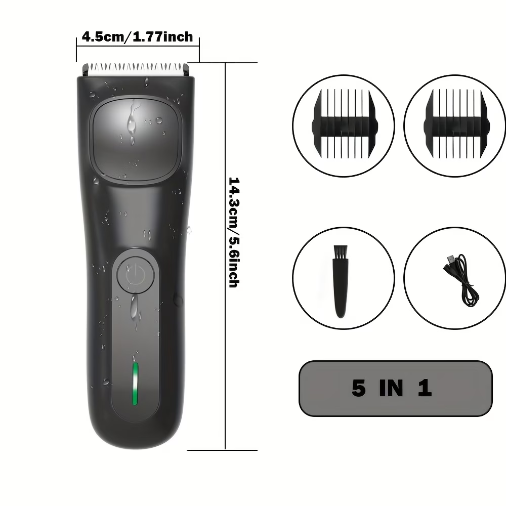 Men'S And Women'S Groin And Body Hair Trimmer, Electric Ball Trimmer, Public Grooming Tool, Comes with 2 Guard Attachments, Ceramic Blade Head, Wet And Dry Shaver, - USB Rechargeable Electric Razor, Hair Clipper, Hair Scissors, Shaver