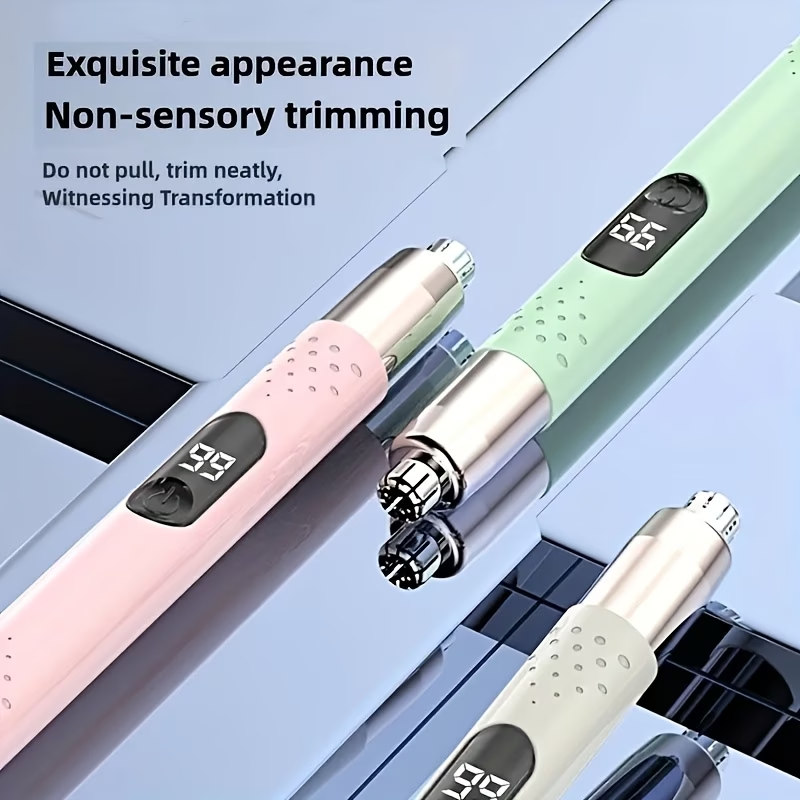 Nose Hair And Ear Hair Trimmer, Multi-Function Trimmer- USB Charging, LED Display, Precise Cutting, Easy to Clean, Portable Beauty Tool, Suitable for Travel