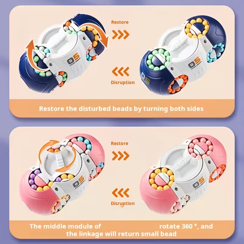 Magic Beans Stress Relief Toy, 3D Multifaceted Space Magic Beans Fingertip Puzzle Toy, Cube Toy, an Interesting Ideal