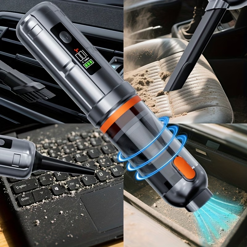 100W Handheld Vacuum Cleaner with Powerful Suction | Upgraded Brushless Motor, Rechargeable Lithium Battery, Suitable for Car, Home, and Office Use, Comes with Cleaning Hose