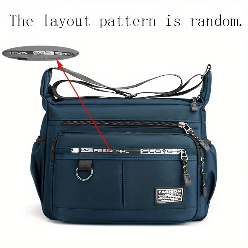 Large Capacity Men's and Women's Bag Shoulder Bag High Quality Wear- Backpack Multi-pocket Business Bag Business Casual Men's and Women's Messenger Bag [Zipper Direction Random, Random Letters]