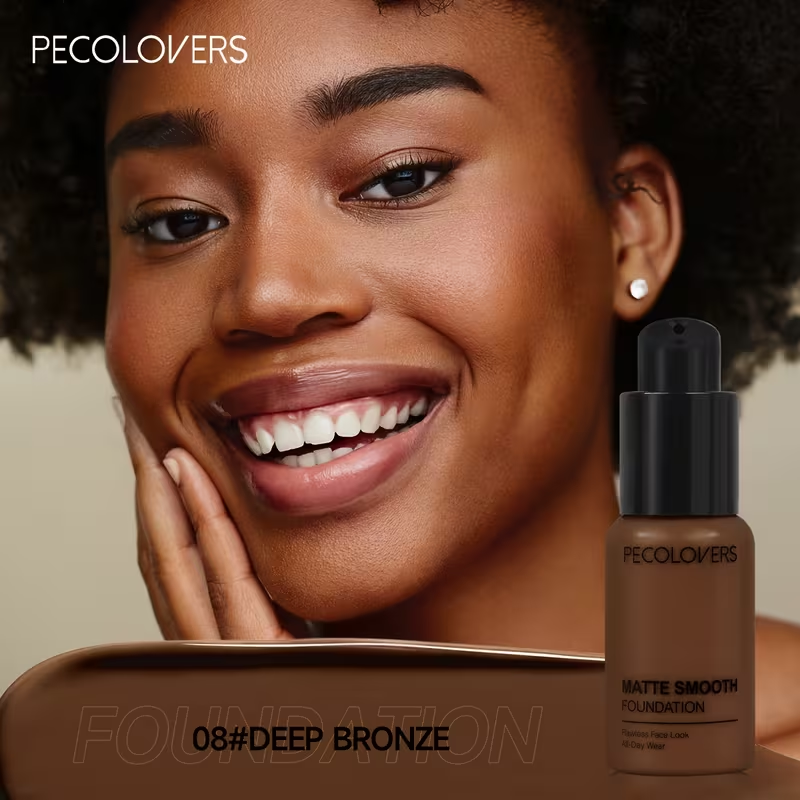 Pro Flawless Liquid Foundation - Full Coverage, Natural Matte Finish, Waterproof, Long-Lasting Concealer for Dark Circles,, Blemishes, and Imperfections - Suitable for All Skin Types and Tones