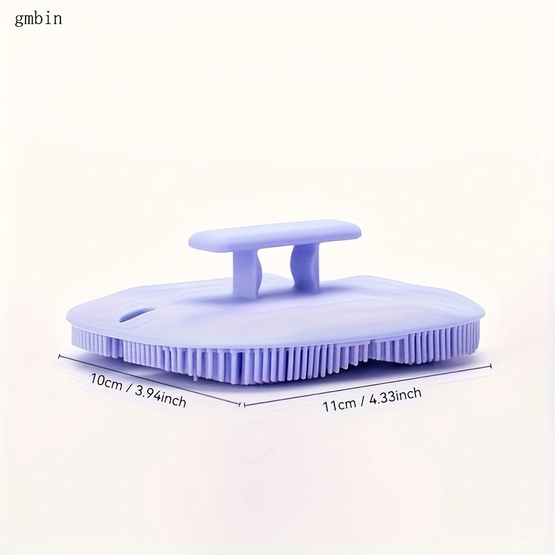 Skin massage brush. Features a handle for easy grip, and soft silicone bristles that are gentle on the skin. Practical for daily home care, easy to clean and maintain. A massage and cleaning brush.