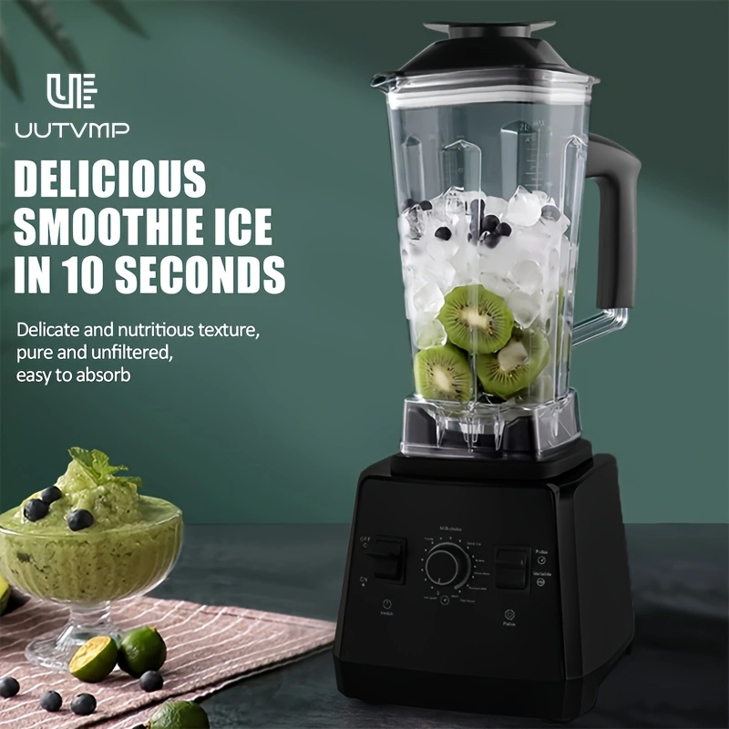 Household Multi-functional Nutrition Juicer & Smoothie Blender, 10 Seconds Ice Crushing, Easy to Clean, Push Button Operation, 8-Blade Stainless Steel Cutter, Comes with 1 Cleaning Brush, EU Plug, 2L Large Capacity, 15 Speed Levels