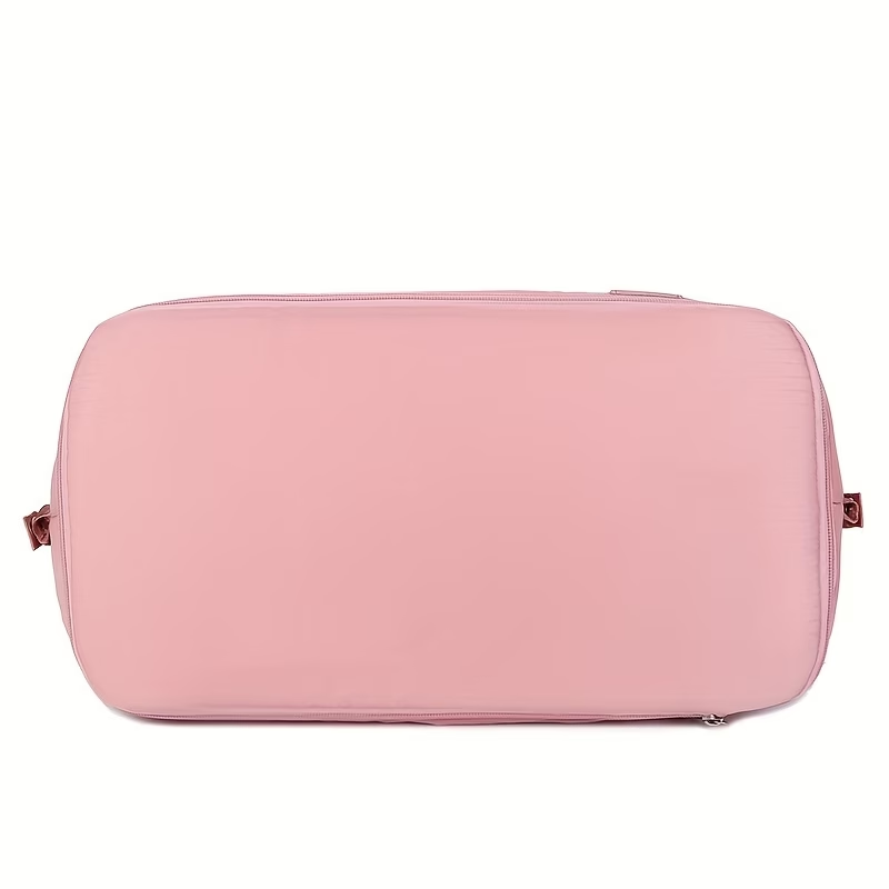 Large Capacity Women'S Duffle Bag - Pink Nylon Gym And Travel Tote, Lightweight Luggage Handbag, Versatile Sports Bag, Casual Style, Hand Washable
