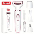 4-in-1 Electric Hair Remover for Women - Portable Manual & Voluminous Hair Removal, USB Rechargeable Battery, Face, Arms, Legs, Body - Painless & Portable Hair Removal Tool, Hair Remover Electric, Facial Hair Removal, Sleek Design, Versatile Hair Tool