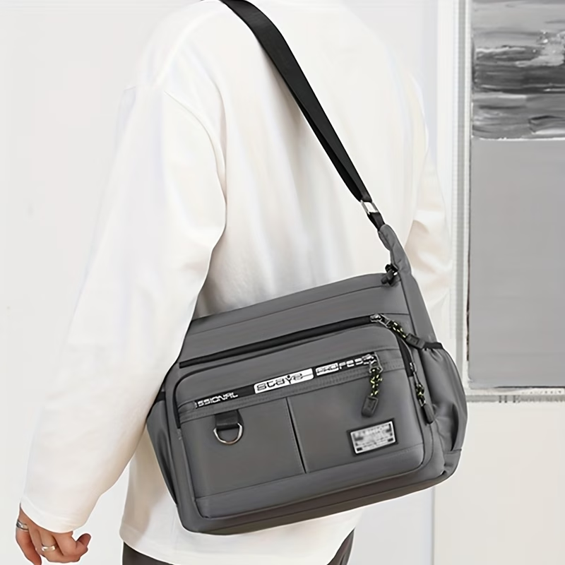 Large Capacity Men's and Women's Bag Shoulder Bag High Quality Wear- Backpack Multi-pocket Business Bag Business Casual Men's and Women's Messenger Bag [Zipper Direction Random, Random Letters]