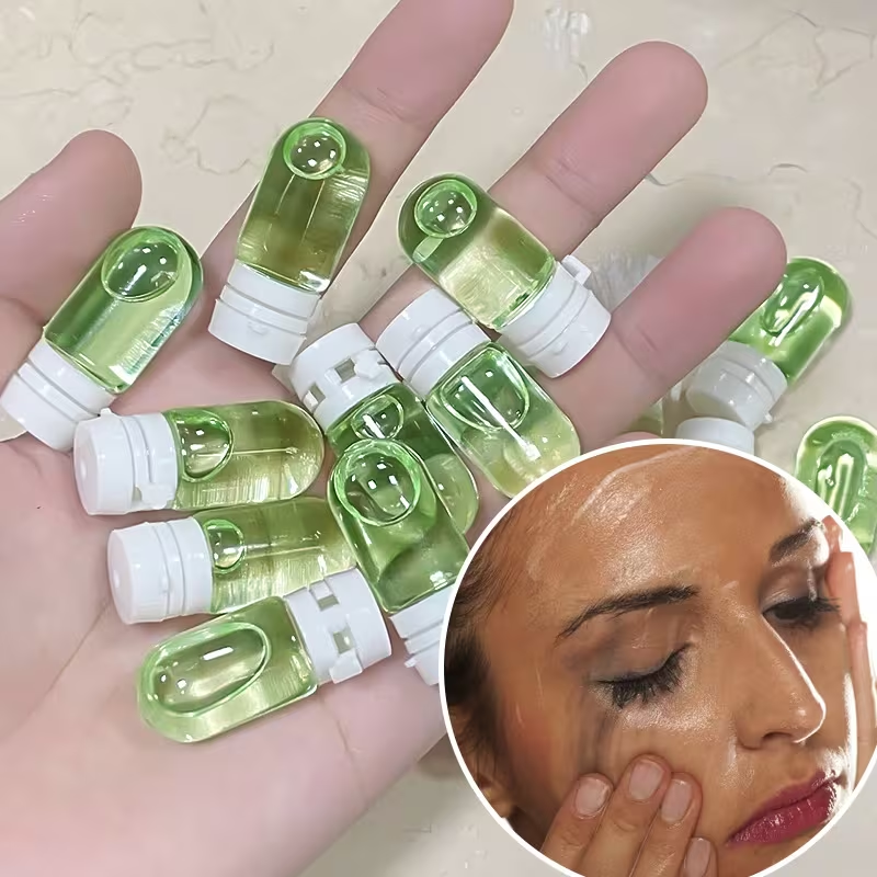 [Makeup Remover Oil, 20pcs] Dark Green Refreshing Makeup Remover Oil, 20pcs - Quickly Removes Makeup, Nourishes And Moisturizes Without Drying, Gentle Formula That Is Non-Irritating, Easily Removes Heavy Makeup Without Residue.