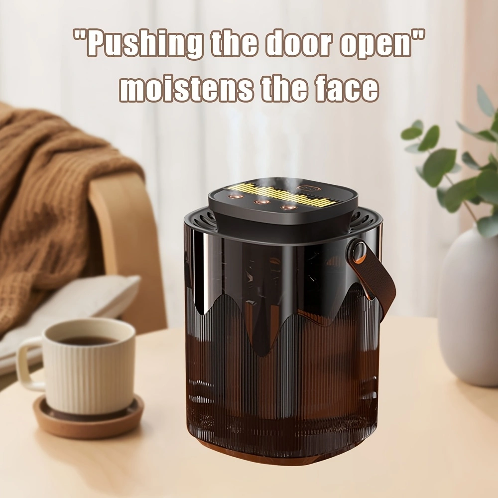 Large-capacity intelligent 3D circulating humidifier, one full fill provides 12 hours of humidification, three sprays for large mist output, USB powered, can also be used as a night light.