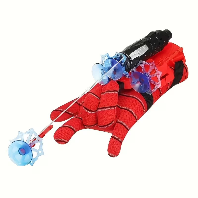 Funny Prank Toys,Spider Web Launcher Gloves - Creative Hero Toy for Youngsters, Perfect for Halloween & Christmas, Interactive Novelty Toy, Durable ABS Material, Red