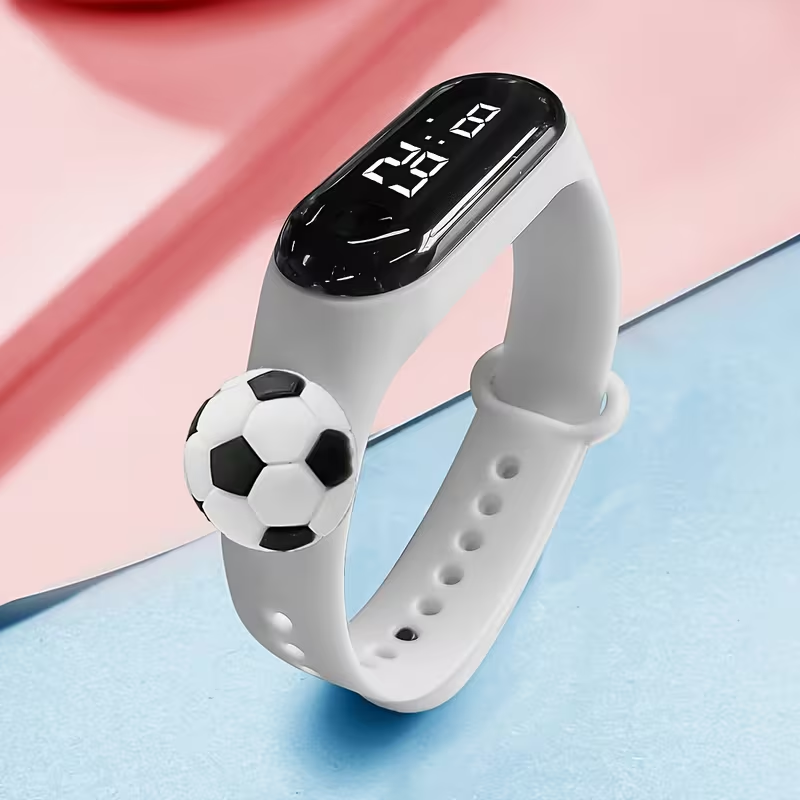 Back to School Electronic Watch for Children, Sports Wristband for Primary And Middle School Students, LED Display, Featuring a Football Pattern for Boys And Girls (ZQM3)