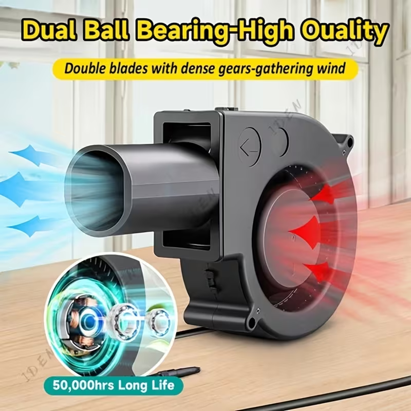 A 5V USB Blower Fan Featuring Multiple Speed Settings And an Air Outlet to Enhance Combustion, This Compact And Portable Cooling Fan Is Highly Efficient And Ideal for Different Outdoor Camping And Barbecue Situations