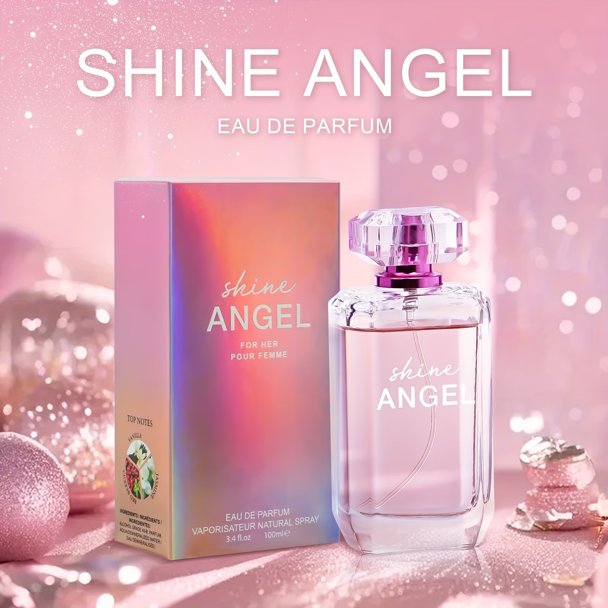 3.4oz Women'S Eau de Parfum Spray - Long-Lasting Floral Scent with Vanilla, Jasmine & Raspberries, Alcohol-Based Fragrance for Dating, Daily Wear, Parties &, Party Fragrance, Elegant Presentation, Premium Quality Scent