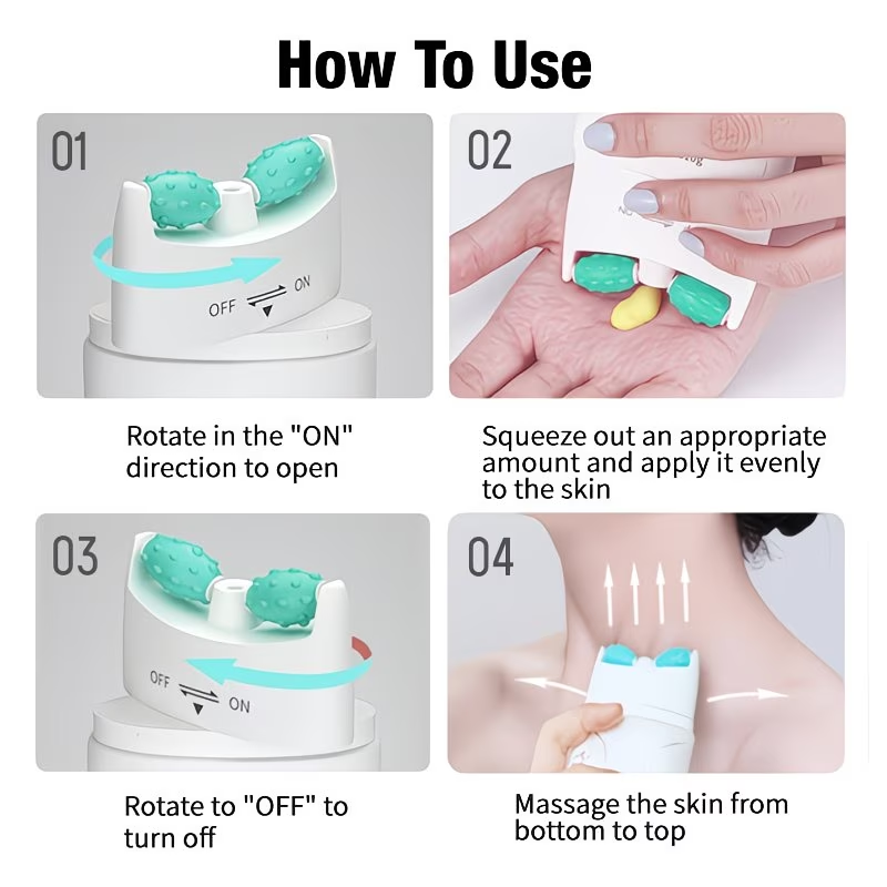 Instant Lifting & Firming Neck Wrinkle Cream with V-Shaped Roller, Neck & Face Cream, Skincare, Lifting, Firming, Smoothing, Minimizes Wrinkles/Fine Lines, 2-in-1: Hydrating & Firming, Hydrolyzed Collagen, Retinol, Niacinamide, Shea Butter