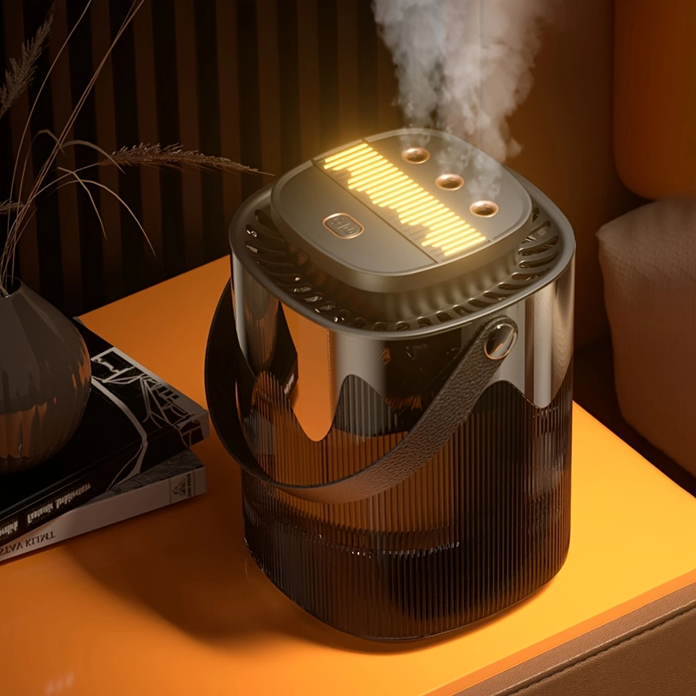 Large-capacity intelligent 3D circulating humidifier, one full fill provides 12 hours of humidification, three sprays for large mist output, USB powered, can also be used as a night light.