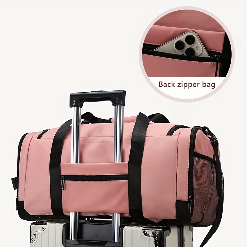 Hidden Strap Large Capacity Travel Backpack, Detachable Single Shoulder Crossbody Bag Strap, Multifunctional Sports Fitness Bag, Independent Shoe Compartment, Large Main Pocket, Front Storage Bag with Side Zipper Pockets