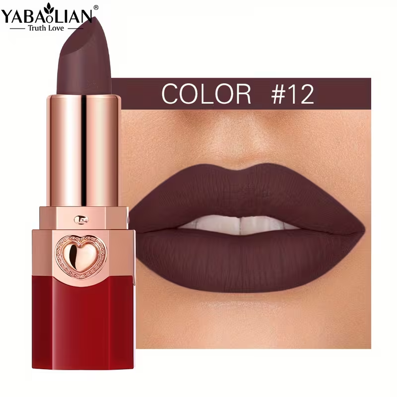 12 Colors High Pigment Long Lasting Lipstick | Waterprrof Cosmetic Matte Lipstick
