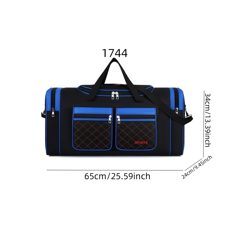 Large Tote Bag/handbag, a Single-piece Solid-color Nylon Zippered Travel Tote Bag with Large Capacity, Adjustable Shoulder Strap for Single-shoulder or Crossbody Wear, Luggage Bag, Multi-functional Backpack for Outings and Travel