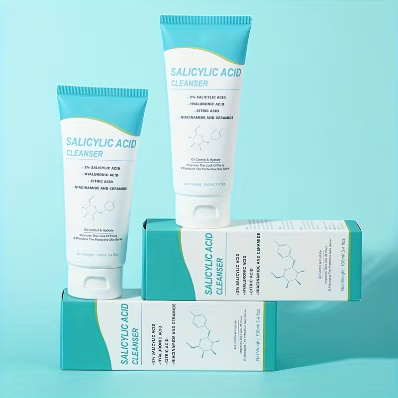 Salicylic Acid Deep Cleansing Facial Cleanser Contains Salicylic Acid, Hyaluronic Acid, Citric Acid, Niacinamide, And Ceramides for Moisturizing, Firming, And Oil Control, Suitable for Deep Cleansing -Prone Skin, Ideal for Both Men And Women