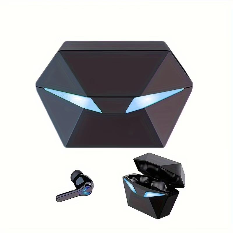 [Gaming Earbuds] 40H Wireless Bluetooth Gaming Earbuds | Blue Light Headset with 3D Surround Sound, Touch Control, Blue LED Eyes - Perfect for Streamers & Gamers