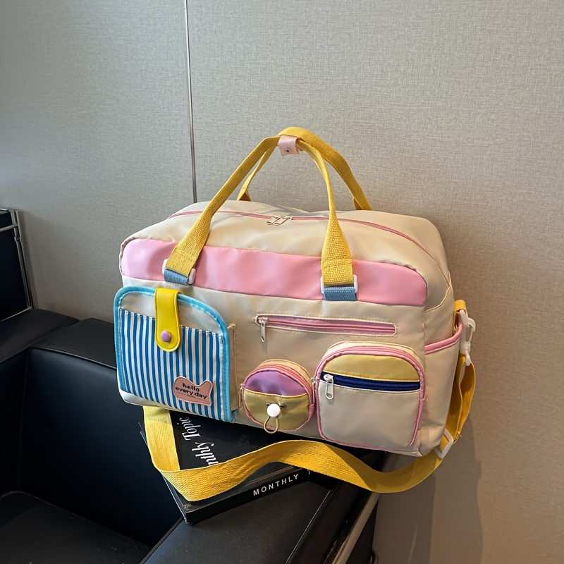 Travel Bag Luggage Bag Dopamine Yoga Swimming Fitness Bag Women'S Short Trip Business Onboard Travel Bag Lightweight Luggage Organizer