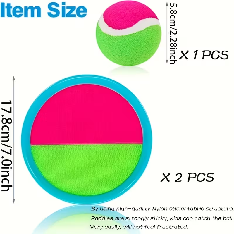Shun Fei Kids Outdoor Sports Ball Toy - Toss & Catch Game with 2 Rackets & & Pink High-Index Plastic, Durable Backyard Beach Toy for Family Fun, Easter Gift for Kids & Adults, Outdoor Play, Playful Design, Sturdy Construction