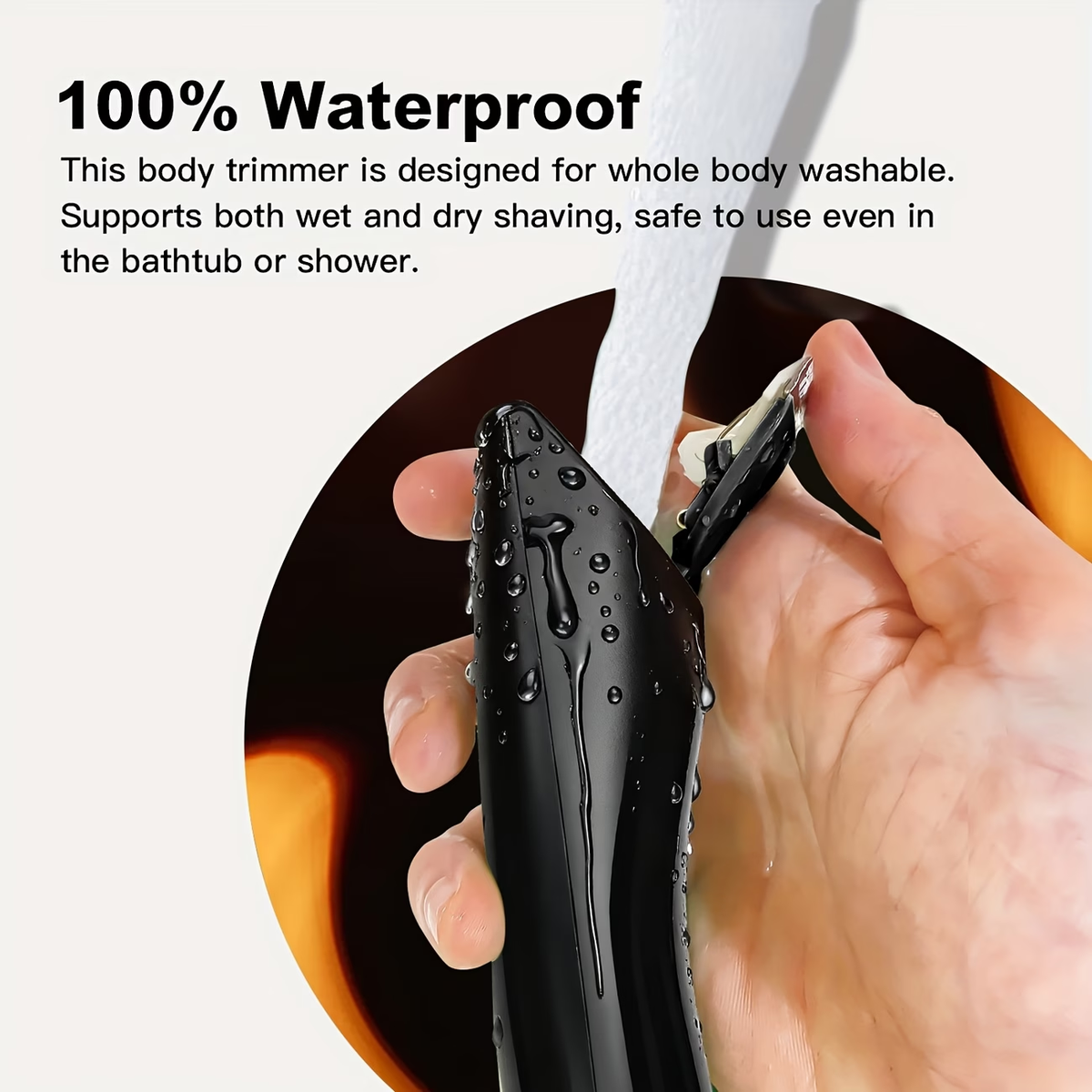 Ball Trimmer for Men - IPX7 Waterproof Body Hair Trimmer, Ceramic Blade, LCD Battery Display, Replaceable Blade Head, Electric Groin & Pubic Shaver