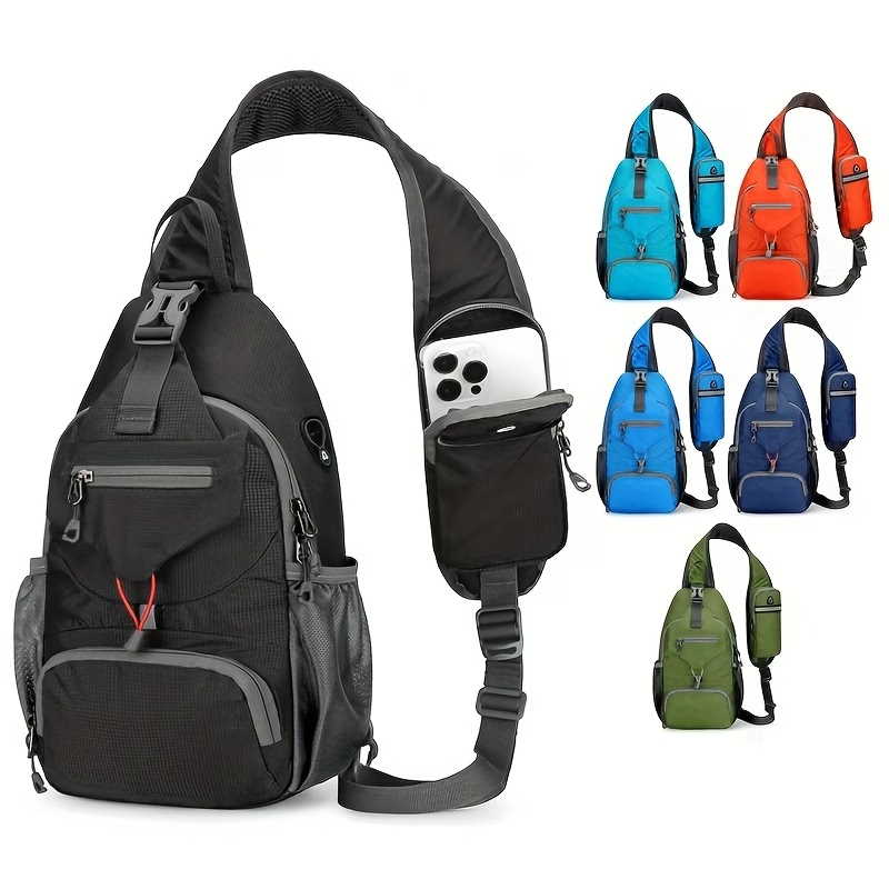 1pc Outdoor Lightweight Chest Bag, Multifunctional Crossbody Bag With Shoulder Strap For Travel, Mountaineering, And Hiking