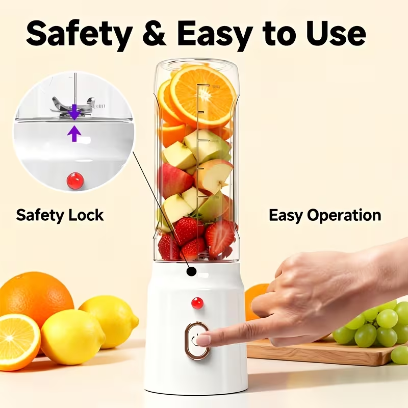 Portable Blender/Multi-Function Electric Juicer/Large Capacity/Compact Food Processor/Fresh Juice/Smoothies/Ice Crushing/Nut Processing/Suitable for Personal/Family/Kitchen/Office/Gym Use/Ideal Gift