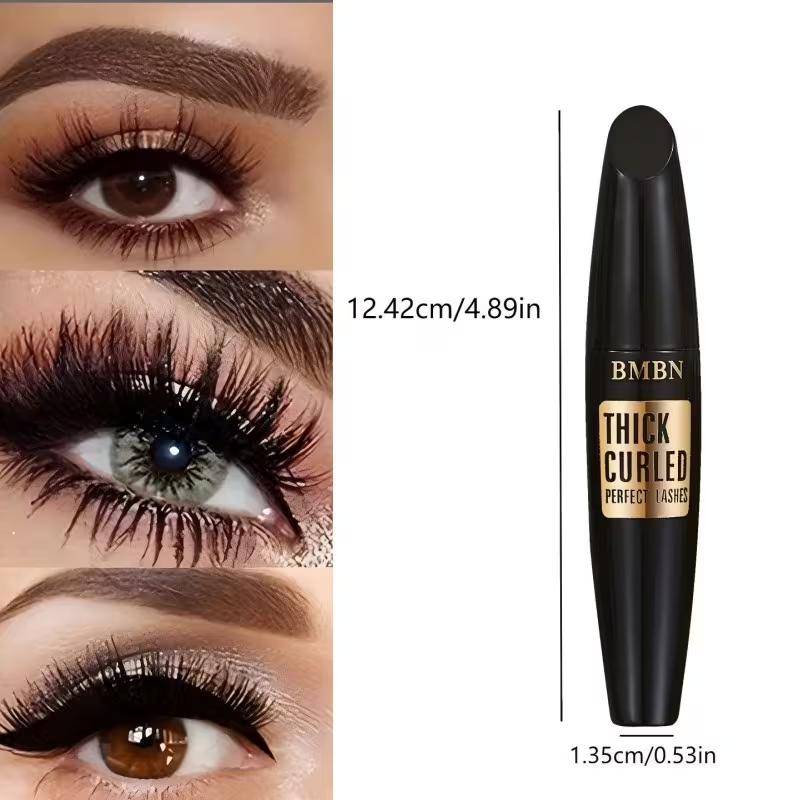 4D Waterproof Mascara for Volume, Provides Long-Lasting Curl And Length to Lashes, Deep Black Color, No Clumps for Striking Eyes