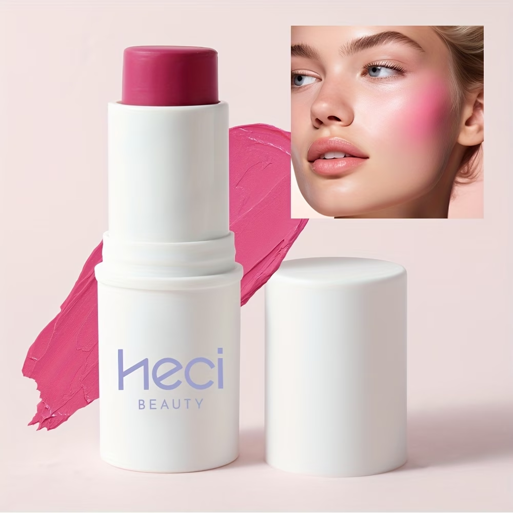 3-In-1 Cream Blush Stick, Long-Lasting Waterproof, Moisturizing, High Color Rendering, Easy to Carry, Spread/Smudge, Beginner-Friendly, Gentle/ Non-Irritating, Blush, Eyeshadow, Lipstick Multifunctional Facial Makeup, Christmas Valentine's Day Gift