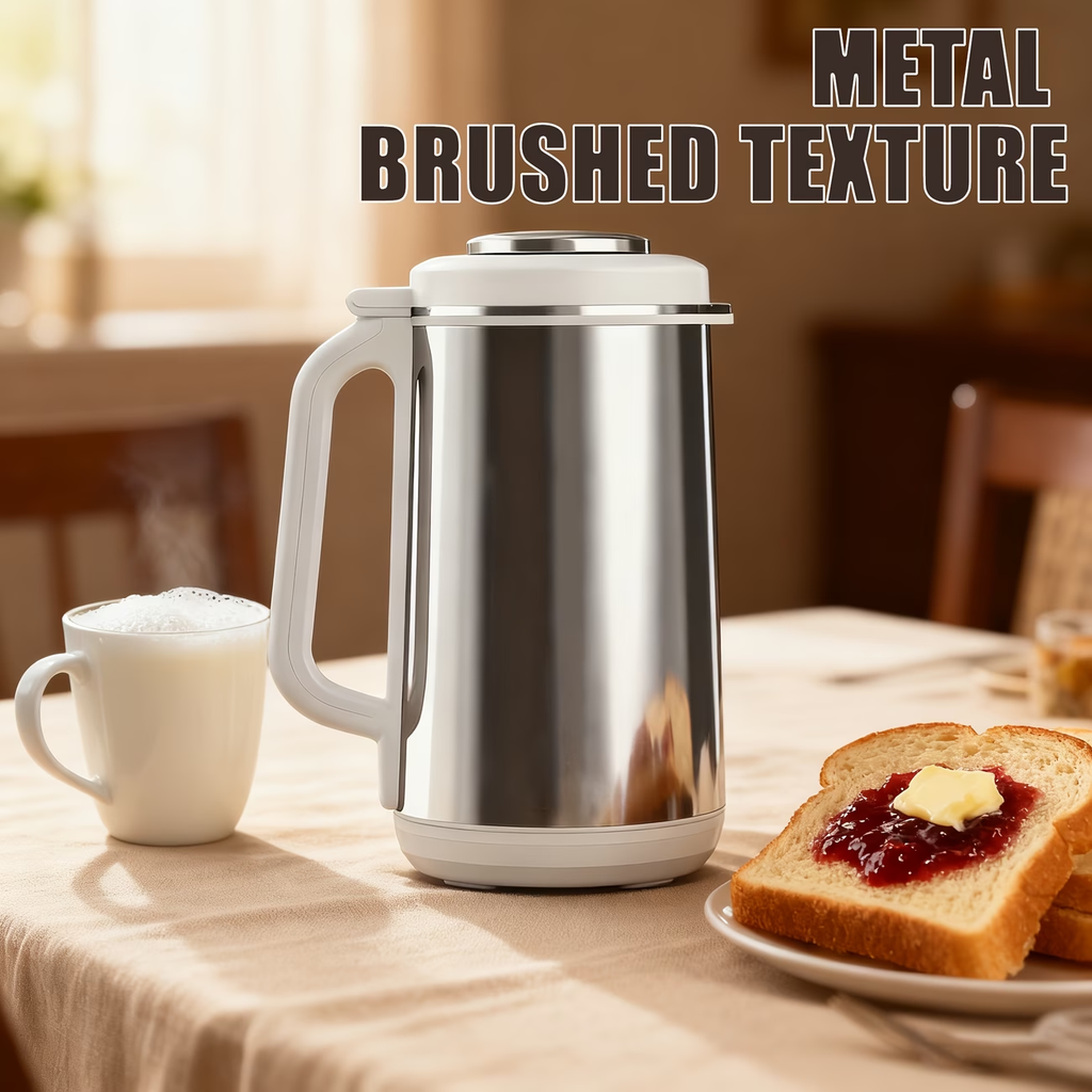 40.58Oz Stainless Steel Soy Milk Maker, Versatile Machine for Nut Milk, Soups, And Juices, Featuring Automatic Cleaning, 24-Hour Timer, Smart Touch Control, 1200Ml Capacity, 22000 RPM Motor Speed, 800W Power, 110V Soy Milk Maker