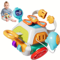 10in 1 Baby Busy Board Cube, Sensory Toy Toddler, Infant Carseat Plane Travel, Kid Education Learning Activity, Easter Basket Stuffers Birthday Gift for Boy Girl, Random accessory colorsChristmas stocking stuffers,Christmas stocking stuffers