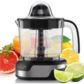 [Effortless Orange Juicer] Stainless Steel, Effortless Orange Juicer | Portable Citrus Press for Orange & Lemon Juice, Easy Clean, Healthy Juicing, Black, 1.2L