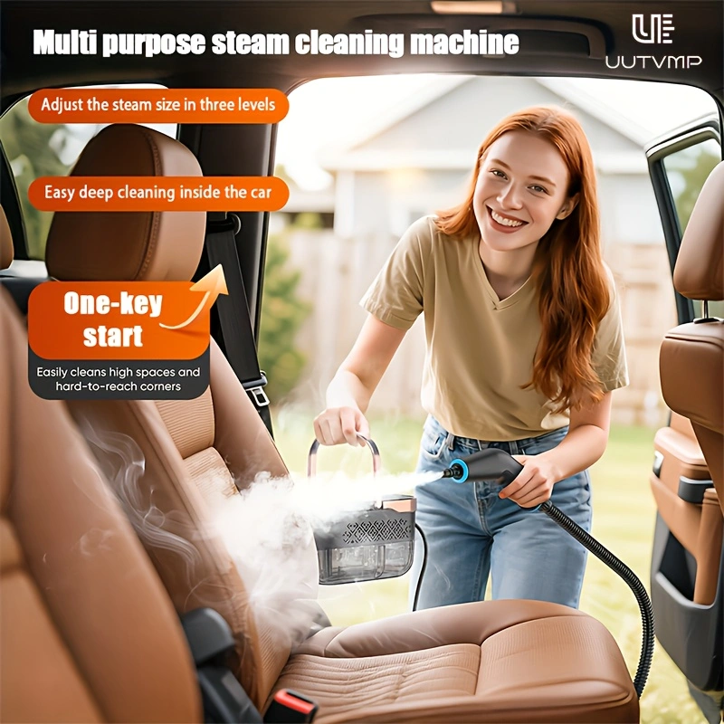 Goodslinesshop 1500W Portable Handheld Steam Cleaner with 6-Level Adjustable Settings, 15s Fast Heat-Up, Instant Steam Suitable for Home Floors, Tile, Car Detailing, Grease Removal, Multi- Floor Care for Floors, Grout, Car Accessories