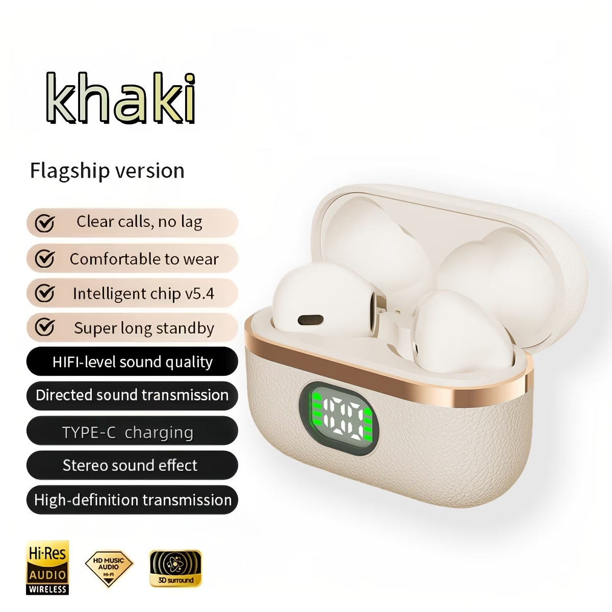 New TWS Wireless Headset Earbuds | Unrivalled true wireless freedom ergonomics for ultimate comfort and HIFI sound with Bass, ACC Stereo HD Calling - Ideal for Android for iPhone, ideal for sports and music lovers
