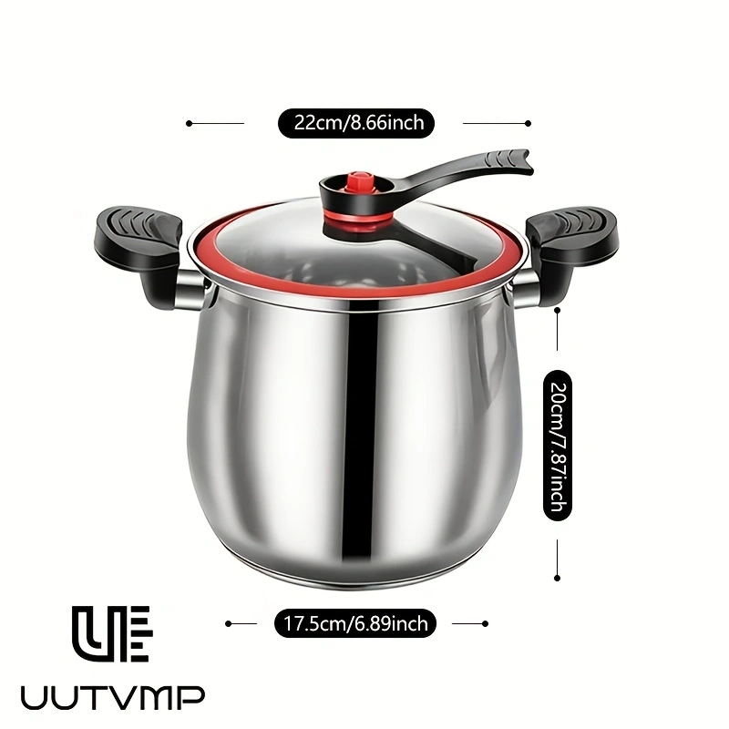 Multifunctional large-capacity stew pot, stainless steel braising pot, stock pot, explosion-proof large-bellied pot