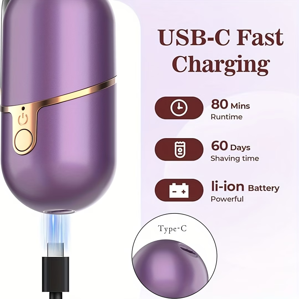New Mini Painless Hair Remover, USB Rechargeable for Women's Eyebrows and Face, Suitable for Underarms, Lips, Body, Arms, Legs, Beard, Chin