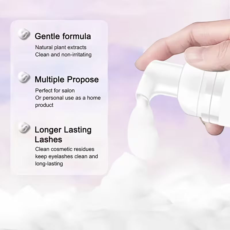 2.03oz eyelash cleaning mousse; Easy makeup removal, mild cleaning, no irritation, dedicated eye cleaning mousse, fast eyelash cleaning mousse, eyelash cleaning mousse, makeup remover, cleaning mousse, eyelash care foam