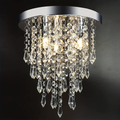 TURAOHU 3 Lights Mini Crystal Flush Mount Chandelier Fixture, Crystal Ceiling Lamp, H10.4 X W9.8, Elegant Modern Flush Mount Ceiling Light for Bedroom, Hallway, Bar, Living Room, Dining Room, Chrome(G9 Base)(Bulbs Not Included!!!)