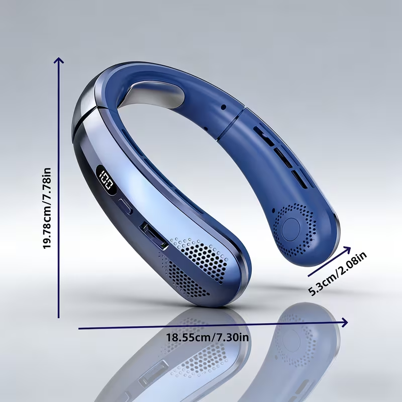 1 Portable USB Charging Neck Fan - Adjustable Strong Wind for Outdoor Sports And Activities