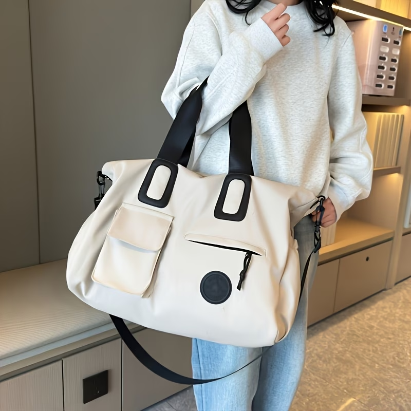 Chic Large Capacity Travel Duffle Bag - Lightweight, Portable Luggage with Shoe Compartment & Wet Pocket for Gym, Fitness, and Overnight Trips - Available in Coffee, Cream, Black - For Men & Women - Perfect for Travel & Fitness Enthusiasts - Ideal
