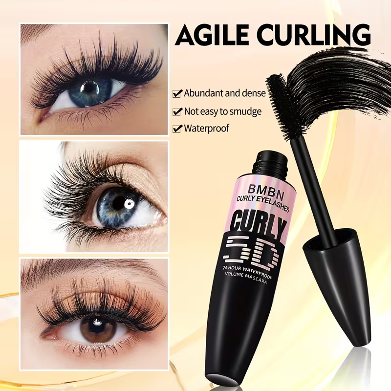 5D Waterproof Mascara • Volumizing & Lengthening Version - Black Lash Enhancer • Suitable for Every Lash • Clear, Long, Curled, Clump-Free • Waterproof and Sweatproof • Easy to Use • Perfect for Parties, Music Festivals, Weddings