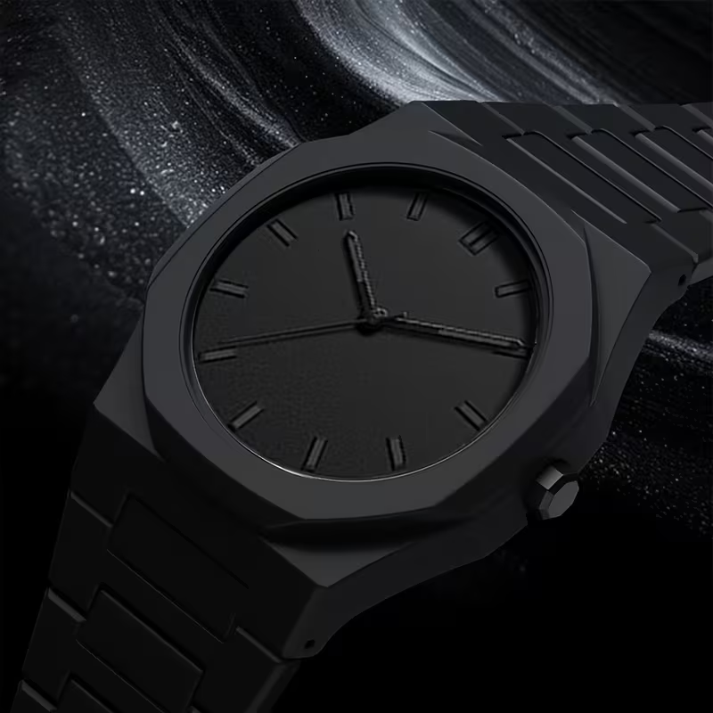 1pc Men's Women's Watch - Minimalist Modern Black Quartz Watch with Adjustable Strap, Everyday Casual & Formal Wear, Perfect Gift for Birthdays, Graduation, Couples - Affordable Luxury Watch for Him/Her, Back to, Creative Design