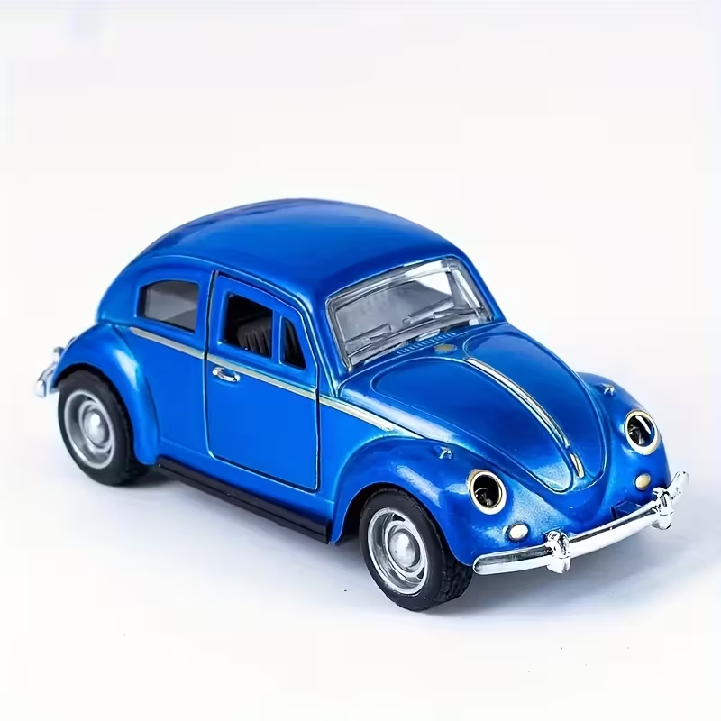 1:38 Scale Die-Cast Metal Car Model - Classic Retro Red, Openable Doors & Windows, Collectible Toy Car with Visible Interior, Perfect, Birthday